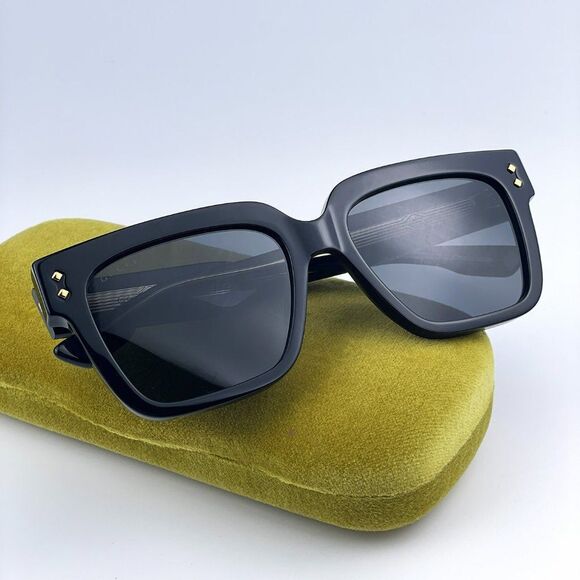 NEW Gucci GG1084S 001 Black Grey Square Unisex Sunglasses - Picture 4 of 15